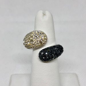 Swarovski Louise Black & White Twist Ring